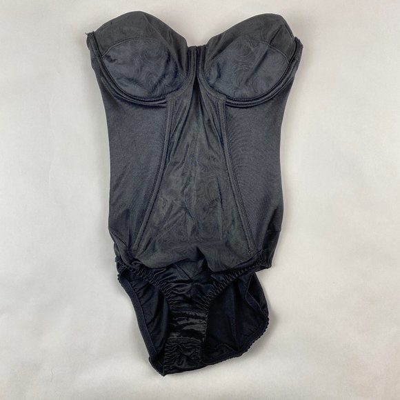 Vtg 1996 Victorias Secret Bodysuit Girdle Shaper Push Up UW Multi Way Black 34B - Picture 1 of 14